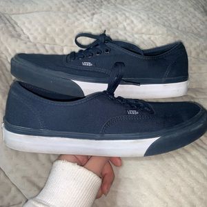 navy blue and white authentic Vans
